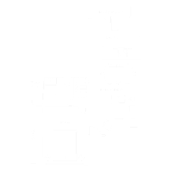 A floor plan of a home showing a kitchen, living room, and bedroom.