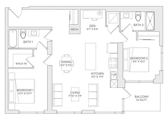 A black and white image of a house floor plan.