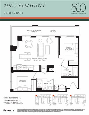 A floor plan for a 500 square foot Wellington in Upper Wellington.