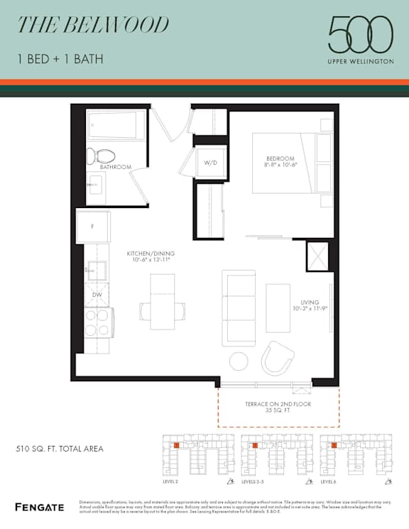 A floor plan for a 1 bedroom apartment with a bathroom and a living area.