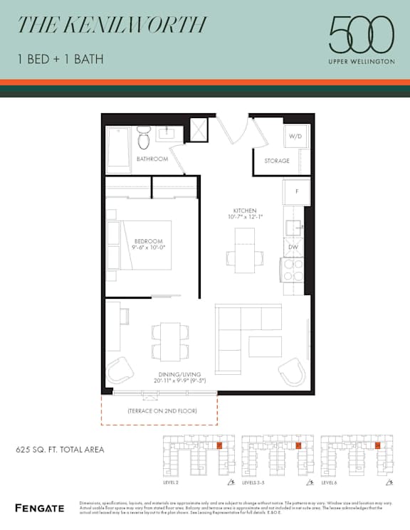 A floor plan for a 1 bedroom apartment with a bathroom.