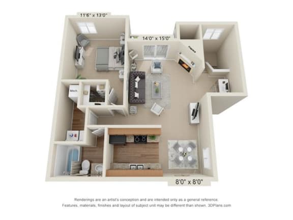 Floor Plans Of Mill Pond Apartments In