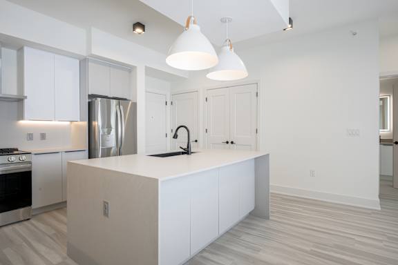 Quartz waterfall edge islands*