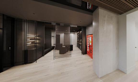 Gallery with café-style seating and market pantry