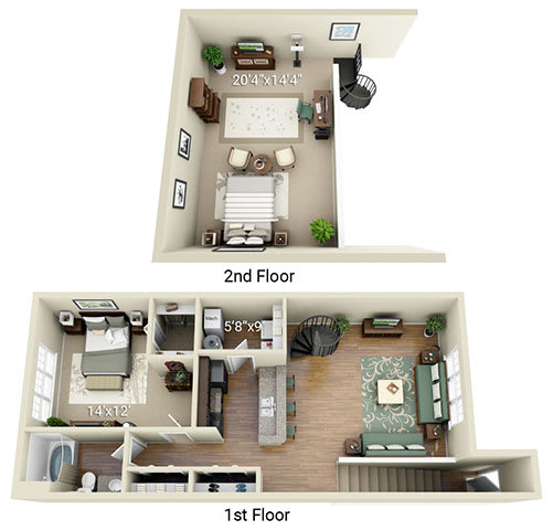 A diagram of a two-story house with labeled dimensions.