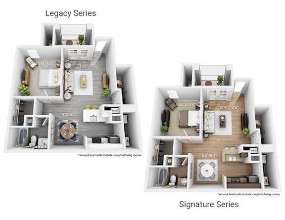 Floor Plan  Two floor plans for Legacy and Signature series.