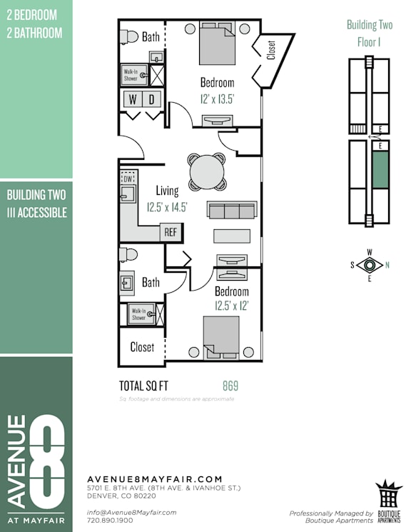 A floor plan for apartment living at Avenue 8 at Mayfair.