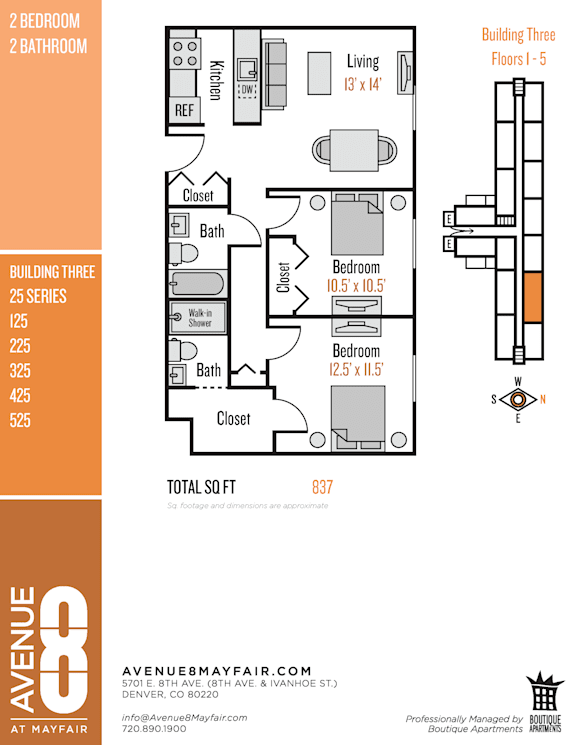 A floor plan for Building Three at Avenue 8 Mayfair.