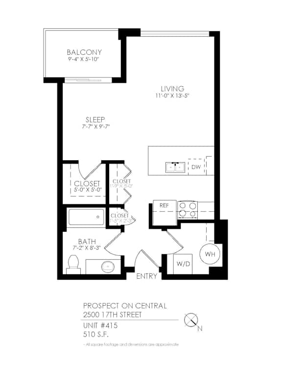 A black and white image of a floor plan for an apartment.