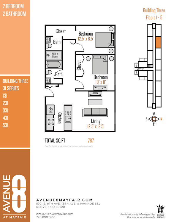 A floor plan for an apartment at Avenue 8 Mayfair.