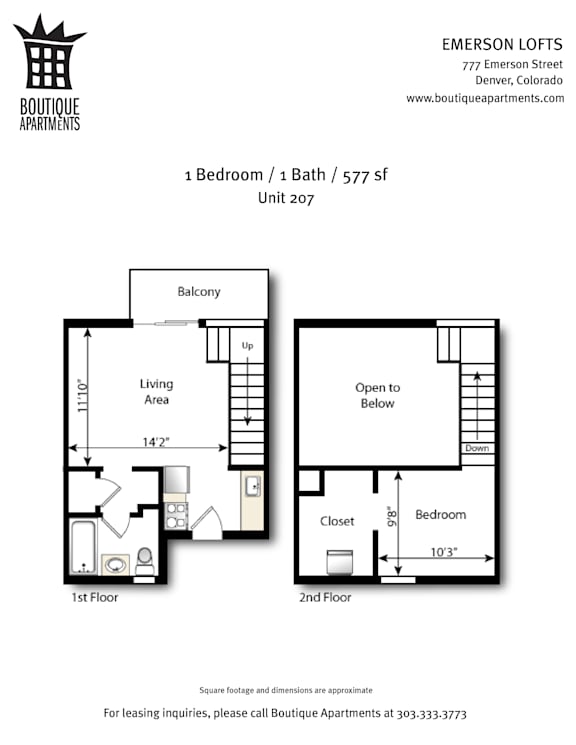 A floor plan for a 1 bedroom apartment with a balcony.