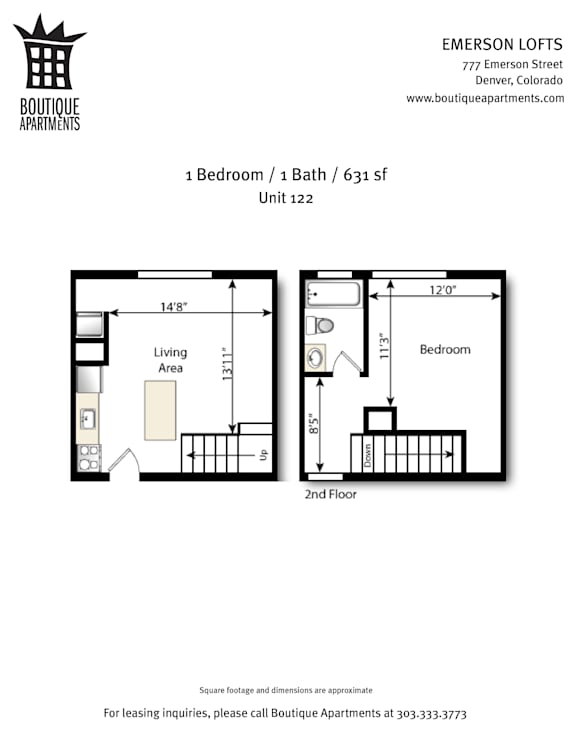 A black and white image of a floor plan for a 1 bedroom apartment.