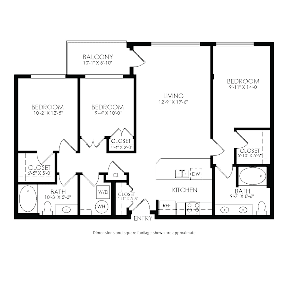 A black and white image of a floor plan for a house.