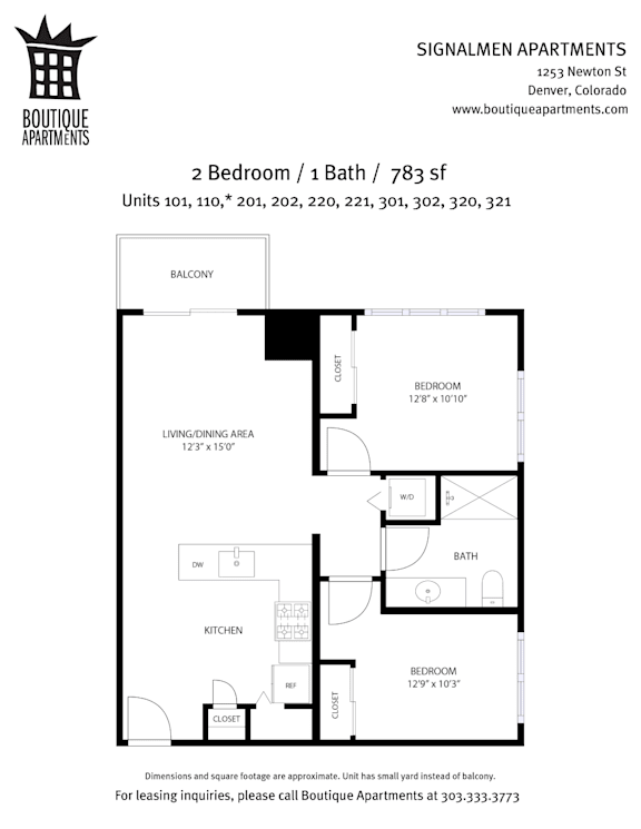 A floor plan for a 2 bedroom apartment with a bathroom, kitchen, and living room.