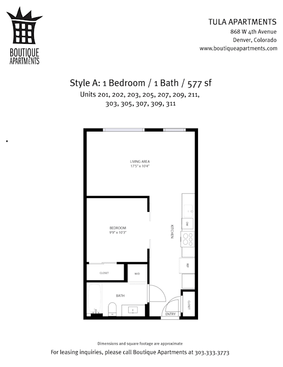 A black and white image of a floor plan for a 1 bedroom apartment.