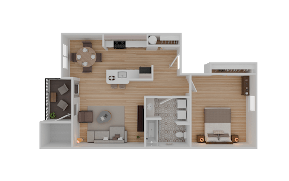 Creek Floorplan at The Hub Hermiston Apartments, Hermiston