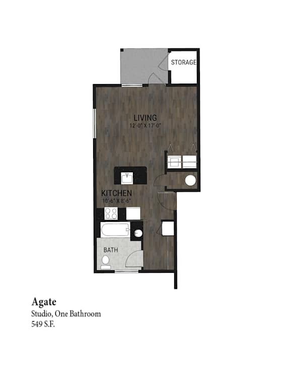 Studio 1 bath at Northplace Apartment Homes, Oregon