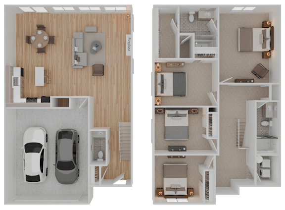 Birch Floor Plan at Timberridge Place Apartment Homes, Albany, Oregon