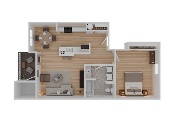 Creek Floorplan at Sandyplace Apartment Homes, Sandy, OR, 97055