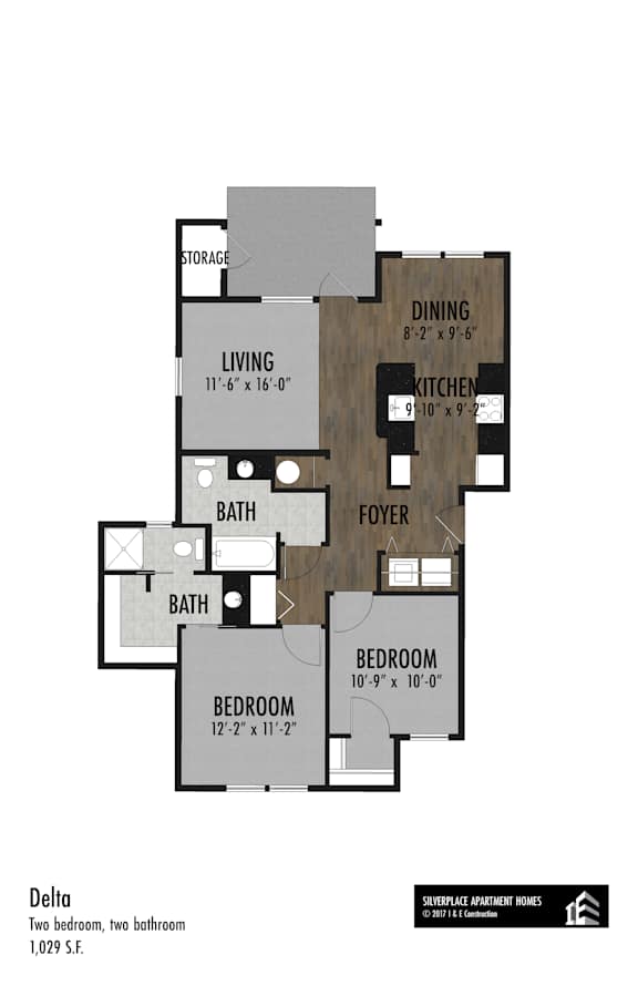 2 bed 2 bath at Silverplace Apartment Homes, Silverton, Oregon