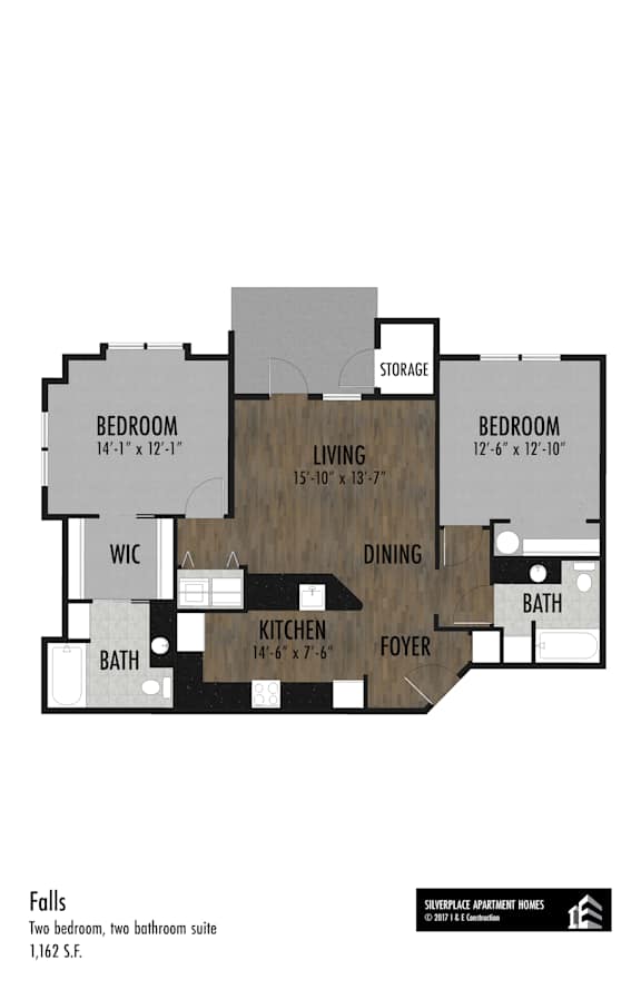 2 bed 2 bath A at Silverplace Apartment Homes, Silverton