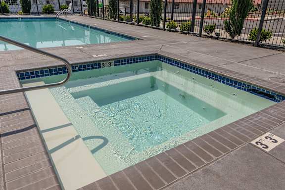 Small clear pool at St Helens Place Apartment Homes, St Helens