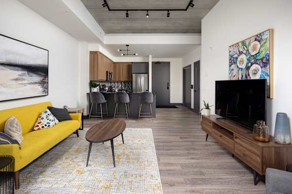 Living Room With TV at Damask, Windsor, ON