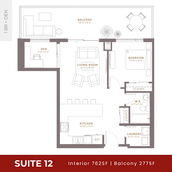 Suite 12 Floorplan at Damask, Windsor, ON, N8S 3N4