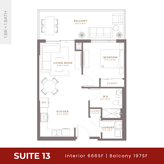 Suite 13 Floorplan at Damask, Windsor, ON