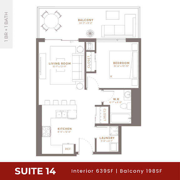 Suite 14 Floorplan at Damask, Windsor, N8S 3N4
