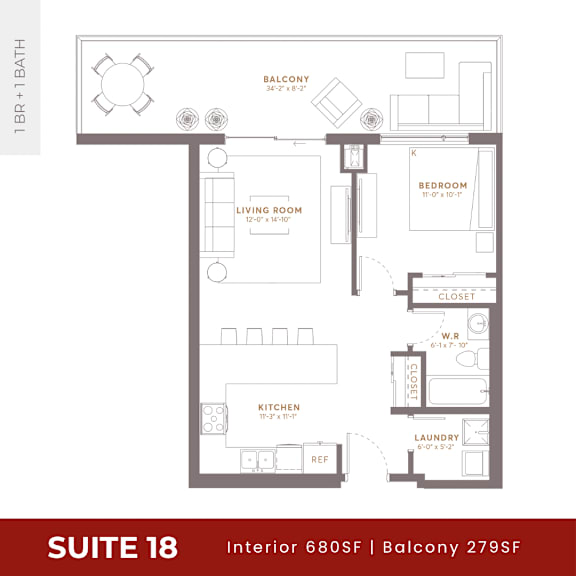 Suite 18 Floorplan at Damask, Windsor, ON, Ontario