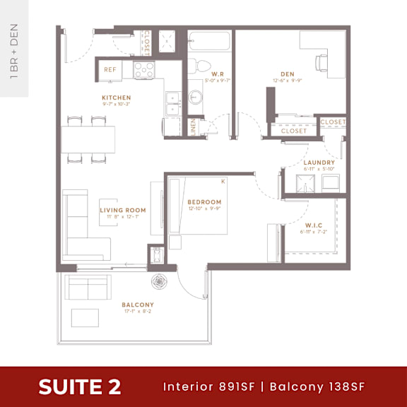 Suite 2 Floorplan at Damask, Windsor, N8S 3N4