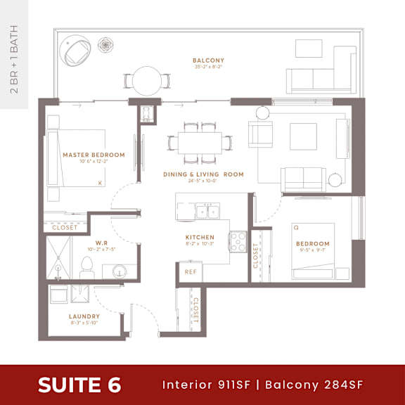 Suite 6 Floorplan at Damask, Windsor