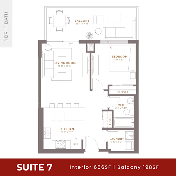 Suite 7 Floorplan at Damask, Windsor, Ontario