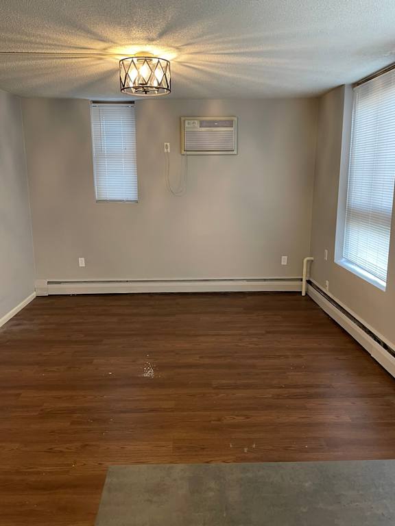 A room with wooden flooring and a ceiling light.