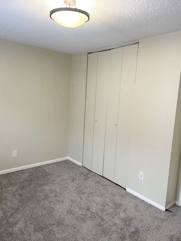 A room with a grey carpet and a white ceiling.