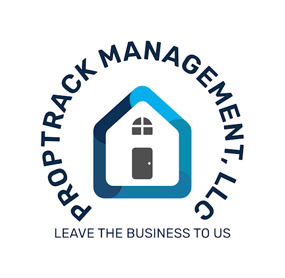 A logo for Proptrack Management LLC featuring a house icon.