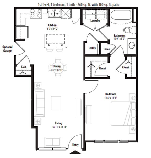 A black and white image of a house floor plan.
