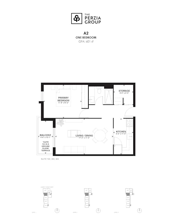 A floor plan for a 2 bedroom apartment.