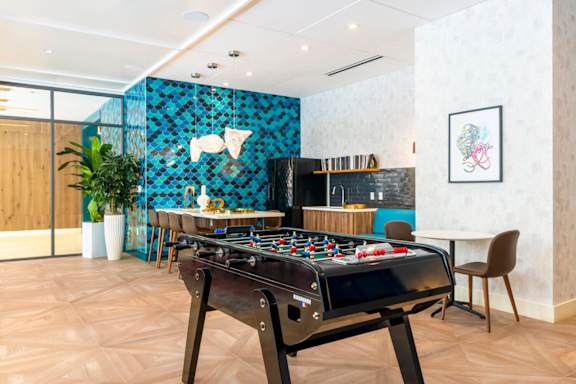 A foosball table at The Vale at the Parks, Washington