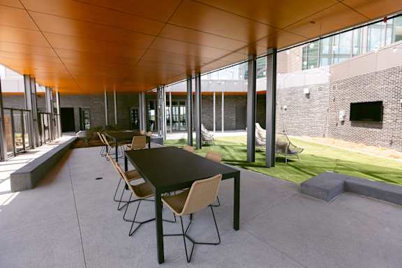 Long Table with Chairs in Outdoor Patio at The Mitchell , Georgia, 30303