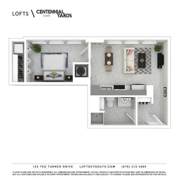 Floor Plan  A2 Floorplan at Lofts at Centennial Yards, Georgia, 30303