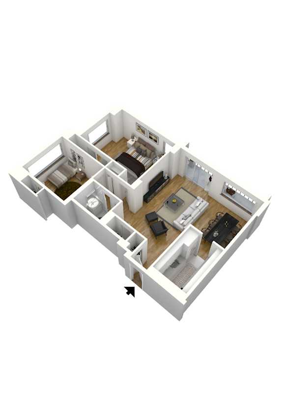 B1A Floor Plan at Ashlawn at Southern Towers, Virginia