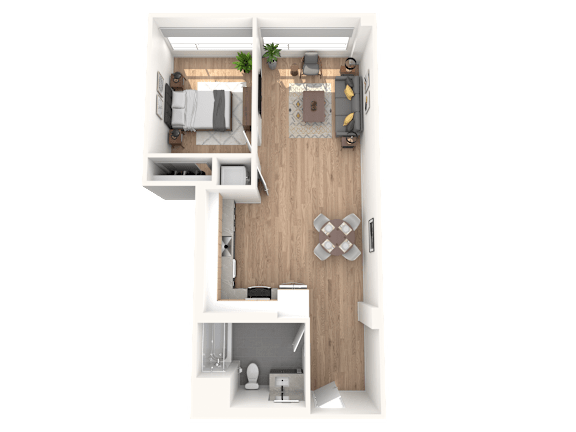 B1 floorplan at 701 Hudson, Los Angeles, California