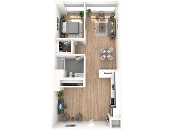 C1 floorplan at 701 Hudson, Los Angeles