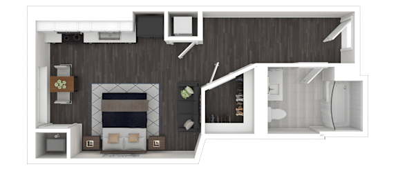 0B Floor Plan at Channel House, Oakland