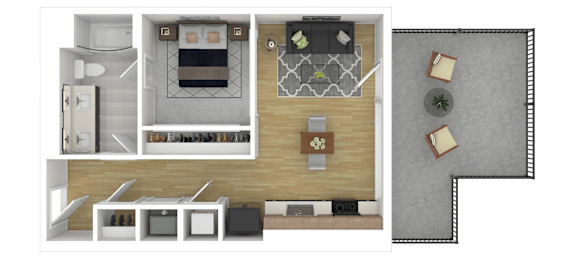 1A1 Floor Plan at Channel House, Oakland, California
