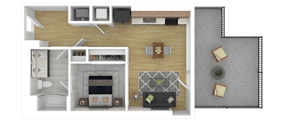 1A2 Floor Plan at Channel House, Oakland, 94607