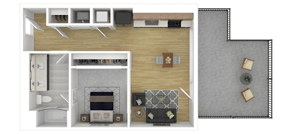 1A3 Floor Plan at Channel House, Oakland, California