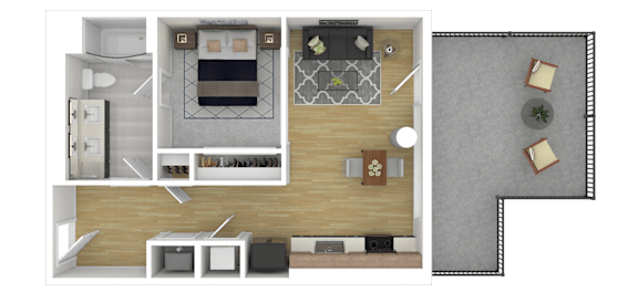 1A4 Floor Plan at Channel House, Oakland, 94607